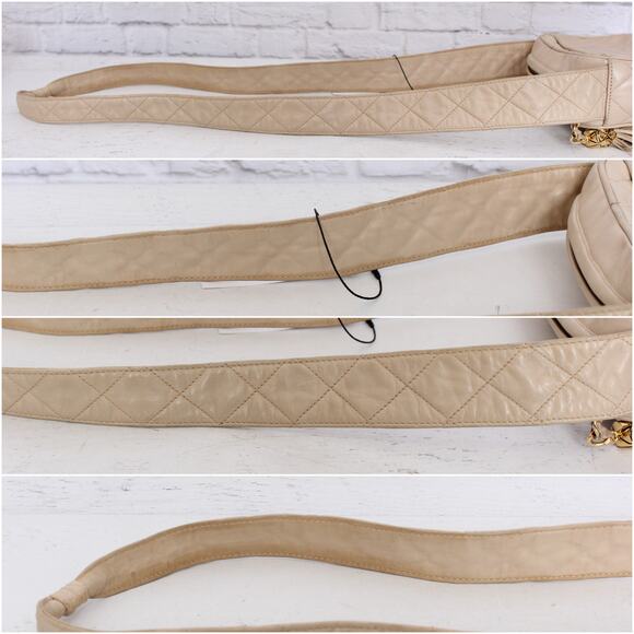 Chanel CC Cream Quilted Lambskin Leather Camera Bag Shoulder A5536Crossbody - Picture 8 of 11